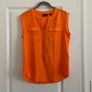 Sleeveless Orange Blouse